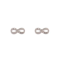 Silver Infinity Diamante Earrings