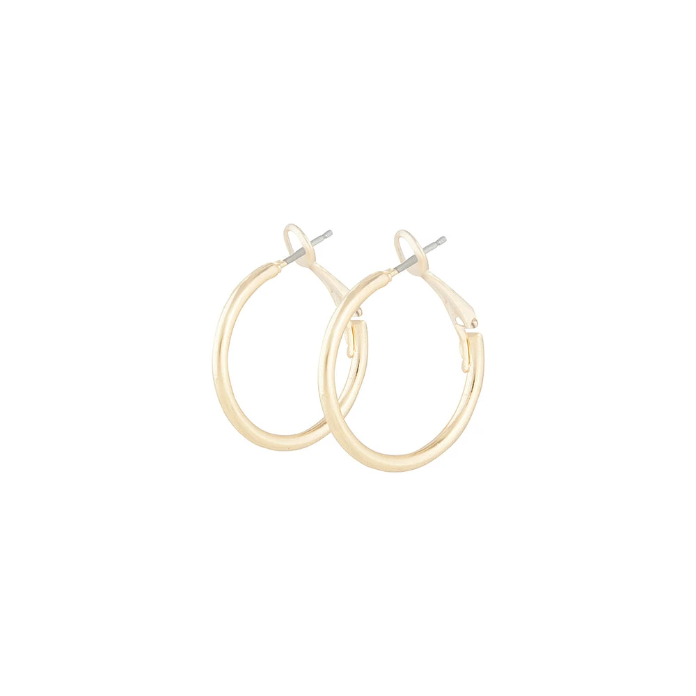 Polished Gold Dainty Hoop Earrings