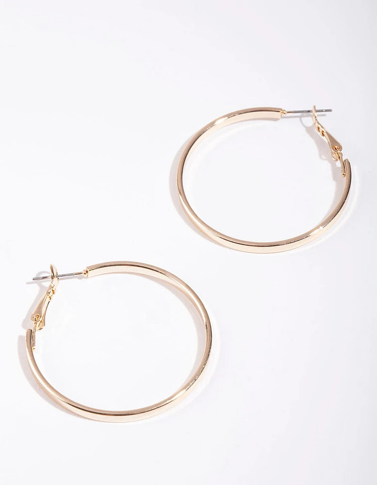 Gold 40mm Hoop Earrings