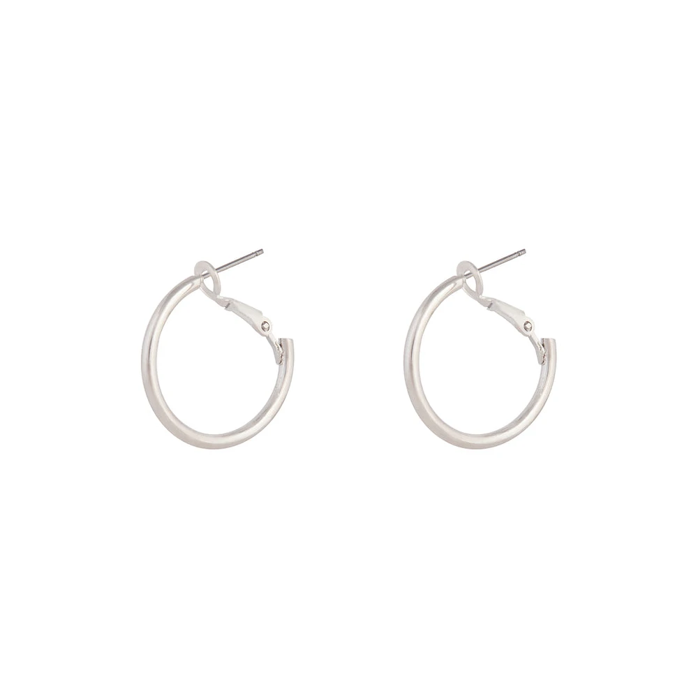 Rhodium 20mm Hoop Earrings