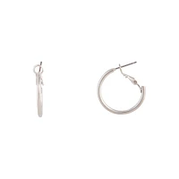 Rhodium 20mm Hoop Earrings