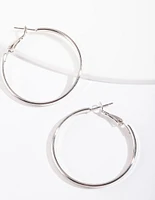 Silver 4cm Hoop Earrings