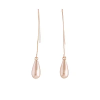 Rose Gold Polished Teardrop Thread Through Earrings