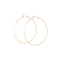 Gold Diamond Cut Hoop Earrings