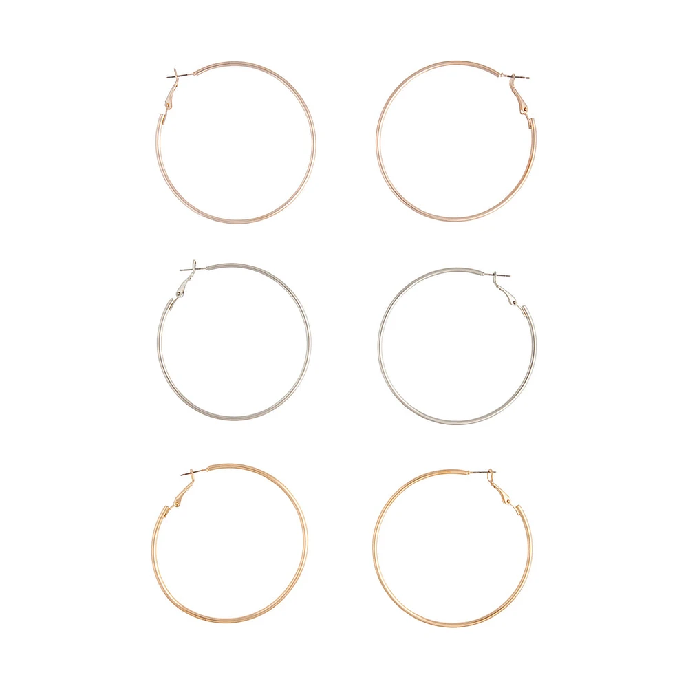 Mix Tube Big Hoop Earring Pack