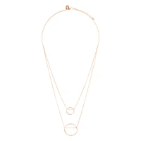 Gold Double Threaded Circle Necklace