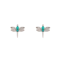 Rhodium Bohemian Dragonfly Earrings