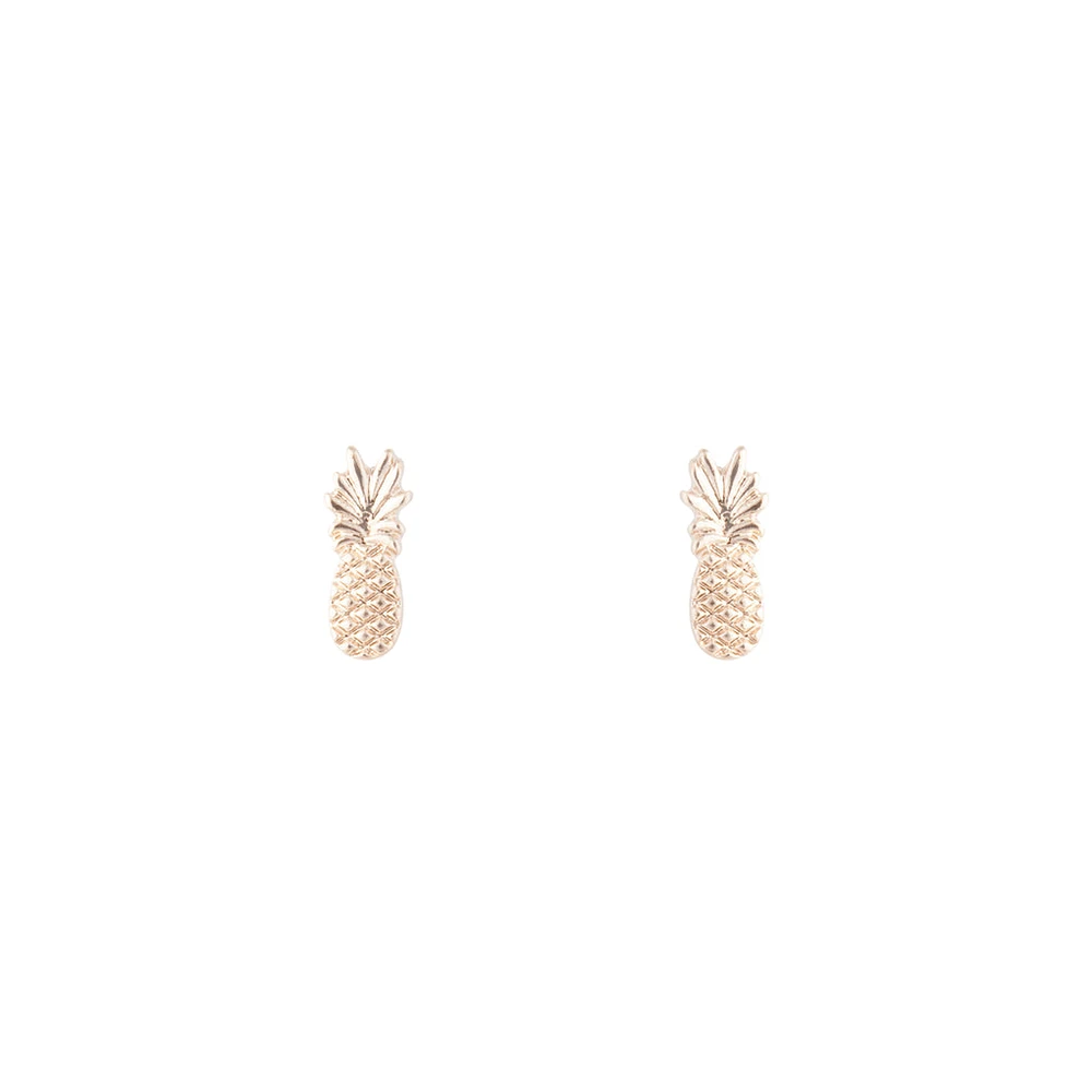 Rose Gold Pineapple Earrings