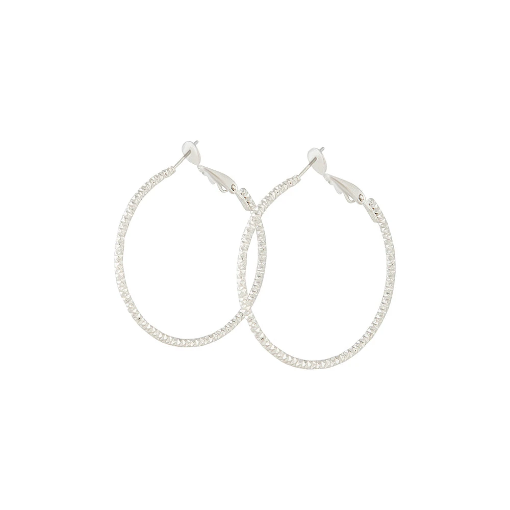 Classic Silver Round Hoop Earrings