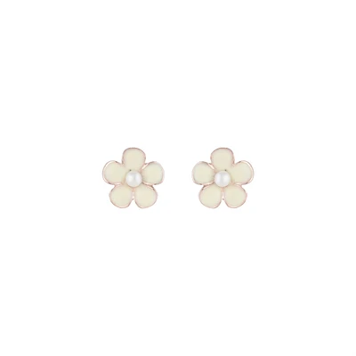 Flower Daisy White Stud Earrings