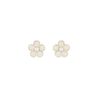 Flower Daisy White Stud Earrings