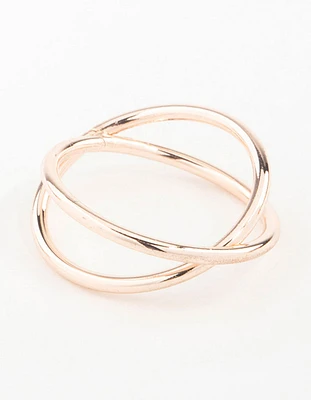 Rose Gold Cross Over Ring