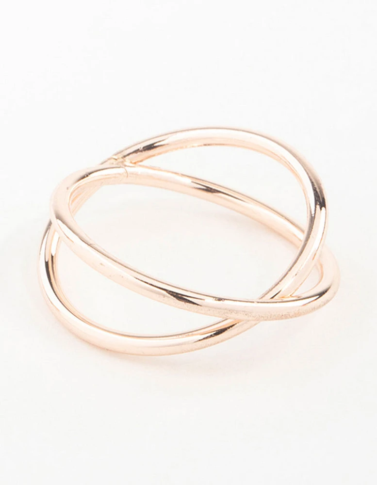 Rose Gold Cross Over Ring