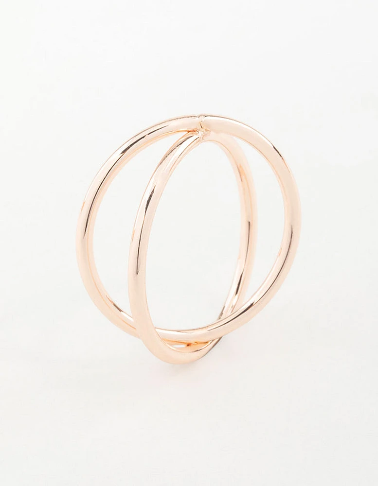 Rose Gold Cross Over Ring