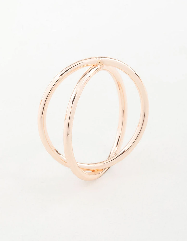 Rose Gold Cross Over Ring