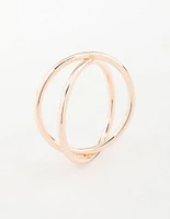 Rose Gold Cross Over Ring