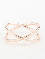 Rose Gold Cross Over Ring