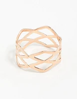 Rose Gold Multi Cross Over Ring
