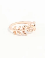 Rose Gold Leaf Band Ring