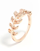 Rose Gold Leaf Band Ring