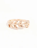 Rose Gold Leaf Band Ring