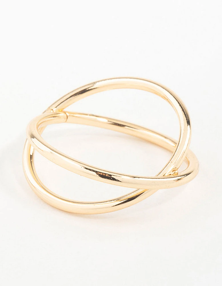 Gold Classic Crossover Ring