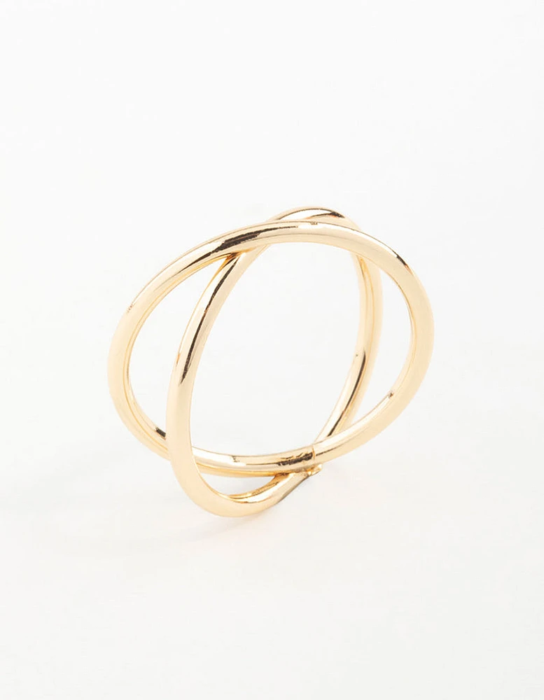 Gold Classic Crossover Ring