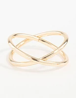 Gold Classic Crossover Ring