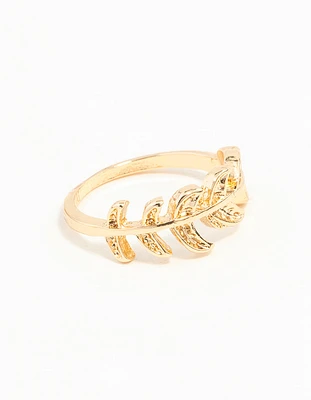 Gold Leaf Band Ring