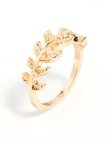 Gold Leaf Band Ring