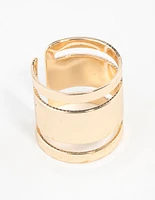 Gold Triple Tube Ring