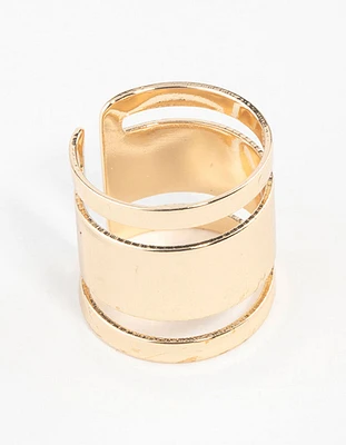 Gold Triple Tube Ring