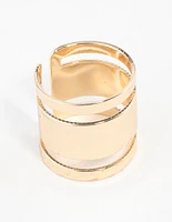 Gold Triple Tube Ring