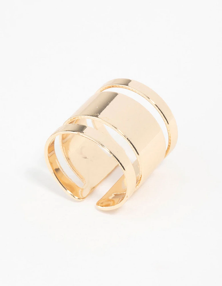 Gold Triple Tube Ring