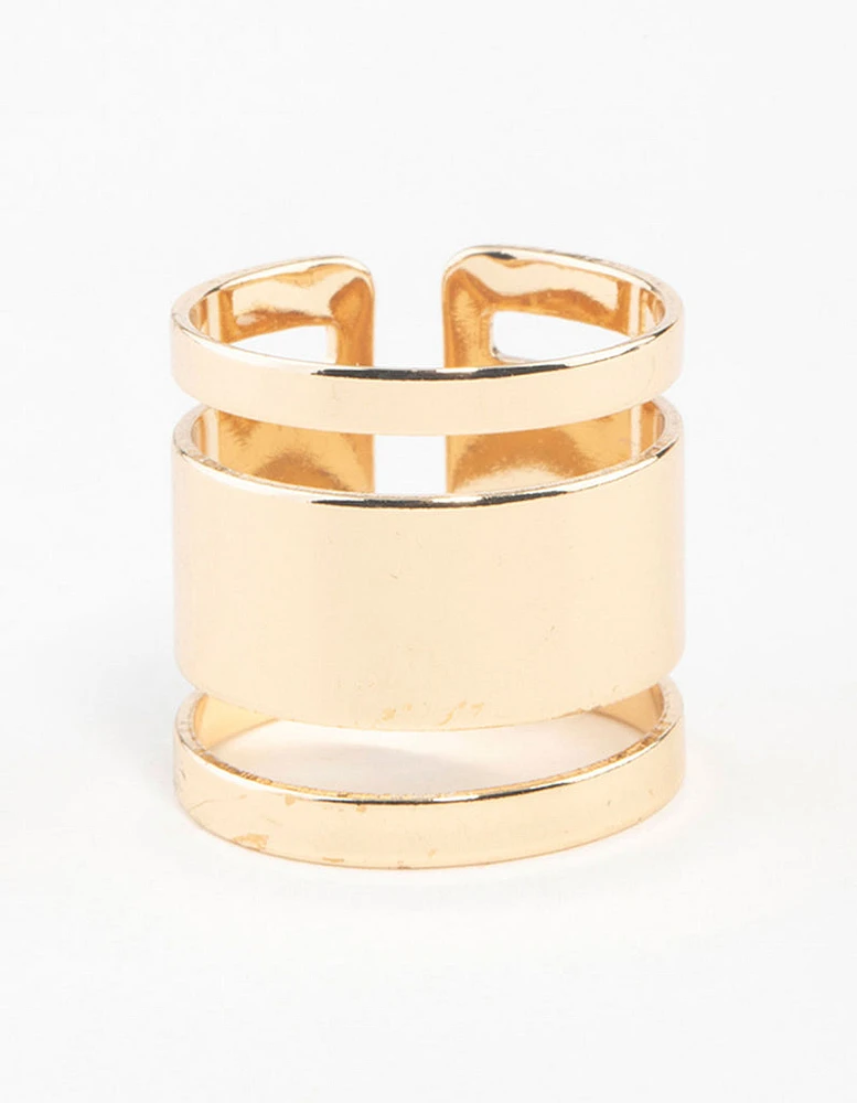 Gold Triple Tube Ring