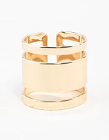 Gold Triple Tube Ring