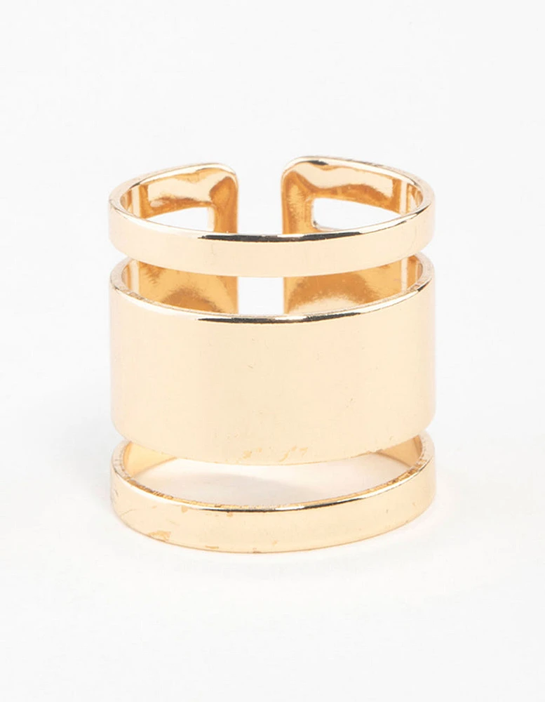 Gold Triple Tube Ring