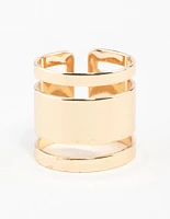 Gold Triple Tube Ring
