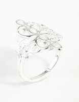 Silver Metal Filigree Ring