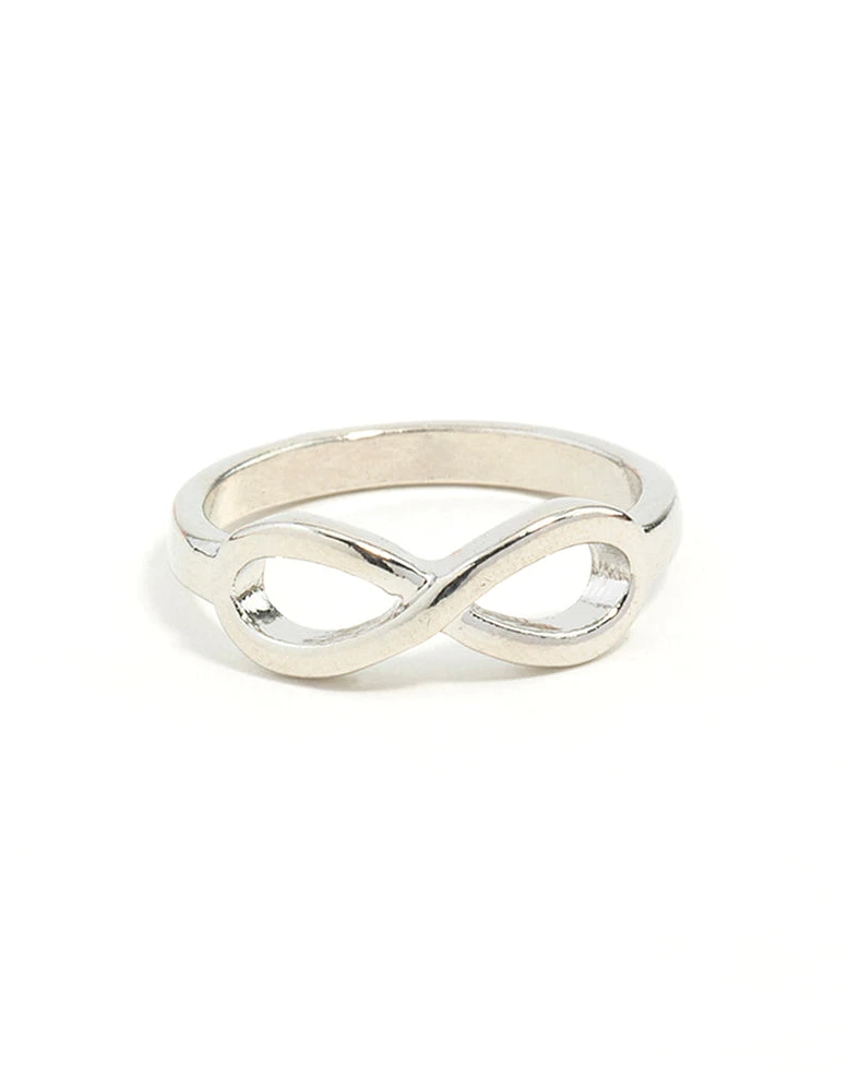 Rhodium Infinity Classic Ring