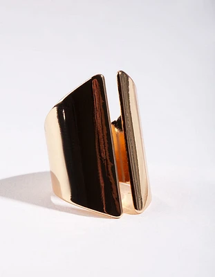 Gold Open Shield Ring
