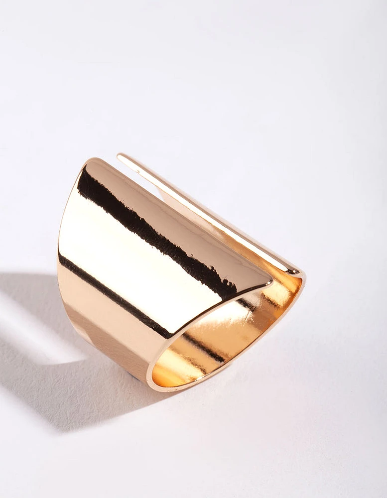 Gold Open Shield Ring
