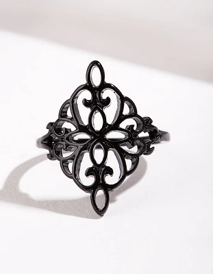 Black Filigree Ring