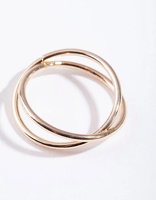 Gold Classic Crossover Ring