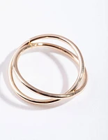 Gold Classic Crossover Ring
