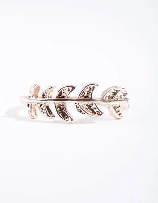 Rose Gold Leaf Band Ring
