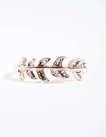 Rose Gold Leaf Band Ring