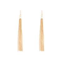 Gold Chain Tassel Drop Earrings