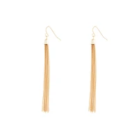 Gold Chain Tassel Drop Earrings