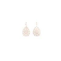 Rose Gold Drop Cut-out Pattern Earrings